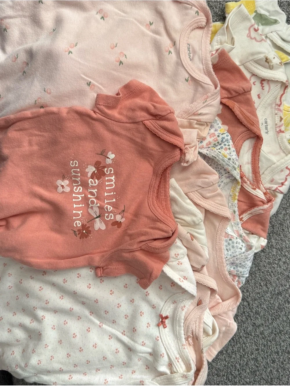 Carter's Peach & Light Pink Baby One-Piece Bodysuits Pack